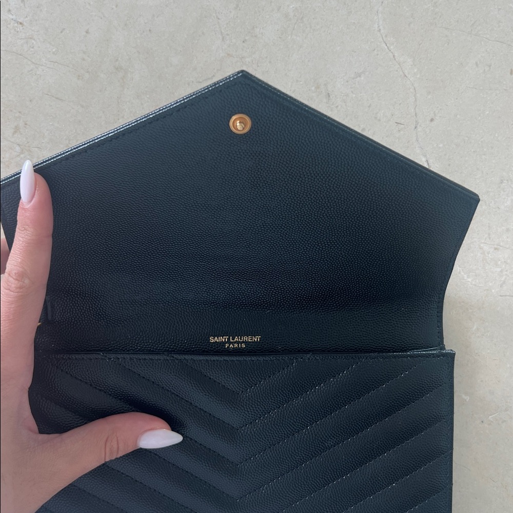 Yves Saint Laurent Black Leather Clutch - Picture 5 of 5